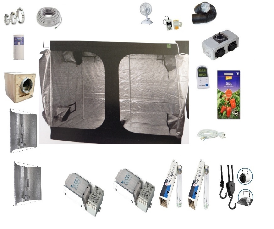 Grow Cabin Growzelt komplett 240x120x200cm LUXUS