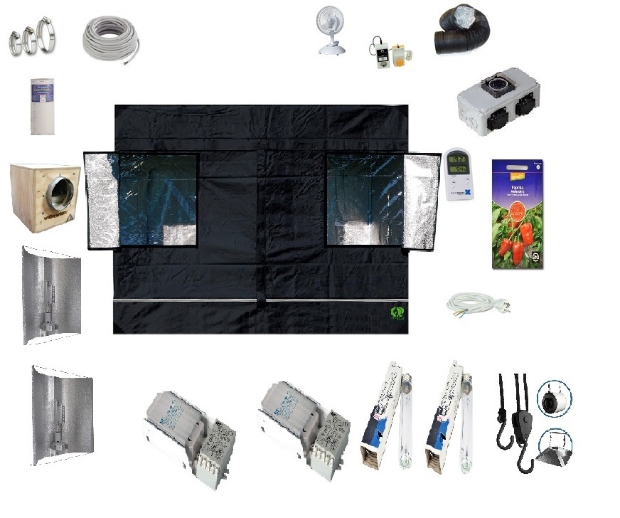 Growlab Growzelt komplett 240x120x200cm LUXUS